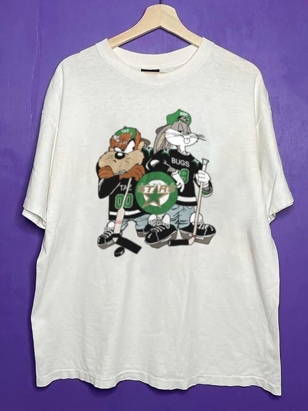 Vintage NHL Dallas Stars Looney Tunes T Shirt, Dallas Stars Ice Hockey Shirt Tee